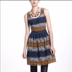 Maeve Anthro Embroidered Swing Dress